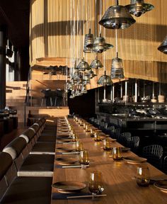 Restaurant Interior Decorating in Golden Color Scheme - #restaurant, #decor, #interior, #architecture