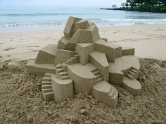 Geometric Sandcastles – Fubiz™ #sandcastle