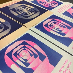 Busy minds do not mean productive minds - Our designer in residence @trevorfinnegan has been exploring the importance of ‘slack time’ in his latest #risograph prints at our Dublin Outpost #colour #overprint #riso #arl #designerinresidece #busy #downtime #risograph #printspotters #printmaking