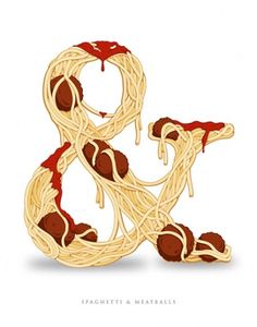 Ampersand Food Groups | CMYBacon #ampersand #food #typography