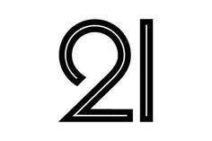 21 #numbers #outline #black #typography