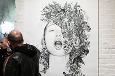 Exploding face (2014) #portrait #drawing #art