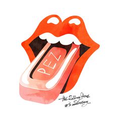 Rolling Stones + PEZ on Behance #pez #stones #rolling #candy #illustration #music #wwwsergiferrandocom #mouth