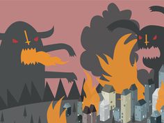 Dribble8 - Ingunn Dybendal #fantasy #vector #destruction #illustration #magic #monster #evil #character