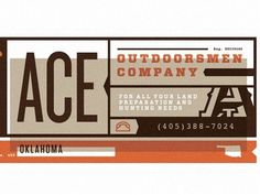Dribbble - Ace Outdoorsmen Co by Scott Hill #business #card #design #graphic #oklahoma #typography