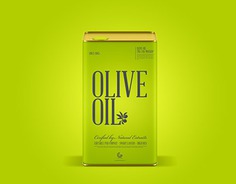 Free Modern Olive Oil Tin Can Mockup PSD