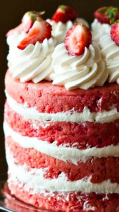 Made from Scratch Strawberries & Cream Cake - Birthday Cake Photos