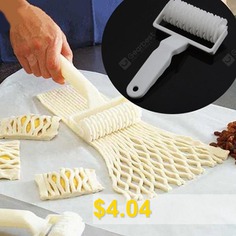 Plastic #Pull #Net #Wheel #Knife #Pizza #Pastry #Lattice #Roller #Cutter #for #Dough #Cookie #Pie #Baking #Tool #- #BEIGE