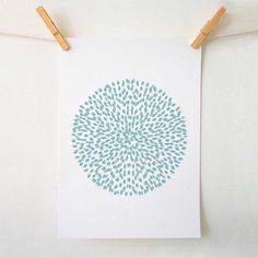 Minimalist Turquoise & Grey Pattern Illustration Modern Art Print #illustration #etsy #geometry #pattern