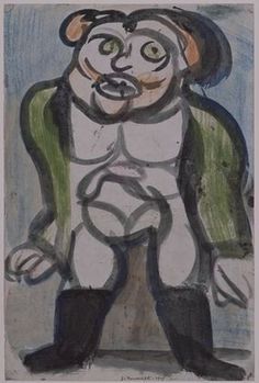 MoMA | The Collection | Georges Rouault. Circus Trainer. 1915 #illustration #drawing #art