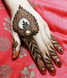 Discover stunning leaf patterned finger mehndi designs perfect for brides, ideal for wedding ceremonies, with intricate details and beautiful patterns.