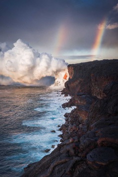 Cascade of Lava: Hawaii Volcanoes National Park by Michael Shainblum