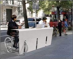 Top 10 most unusual bicycle parking | Chill Hour Japanese company which created a special parking-tables to dine, to sit on the internet or #bikes #parking