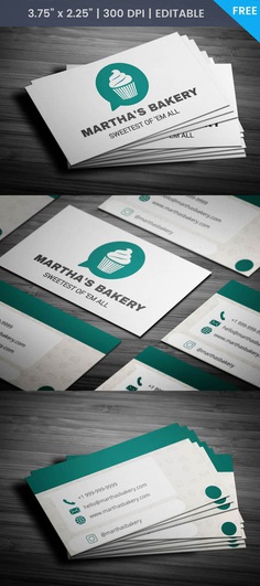 Free Whatsapp Themed Bakery Business Card Template