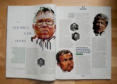 GQ Magazine - Mind Games portraits on the Behance Network #illustration #layout #magazine