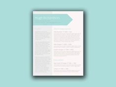 Free Turquoise Resume Template with Elegant Design