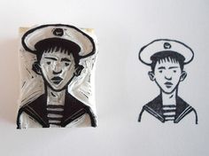 All sizes | russisch matroosje | Flickr - Photo Sharing! #stamp #ink #print #sea #handmade #sailer