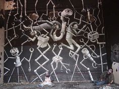 Surreal black and white zombie street art #abstract #surrealism #art #street #surreal