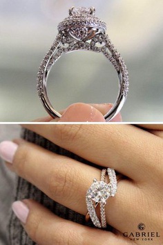 gabriel and co engagement rings camellia ER13444 white gold oval double halo zaira ER12337 white rose gold round free form