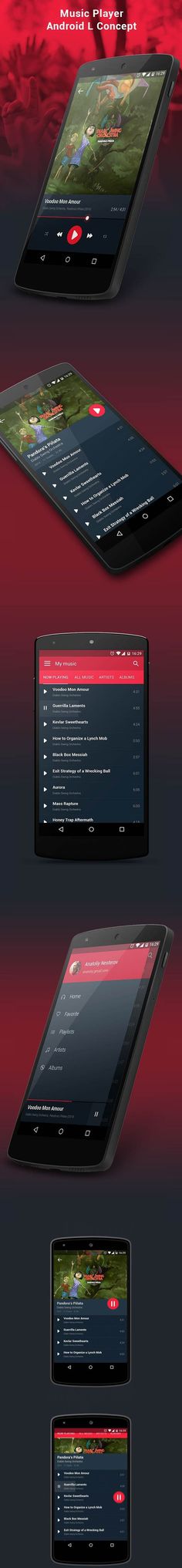 Android L Player Concept by Anatoly Nesterov