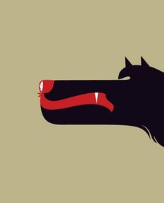 Negative space - Wall to Watch #red #negative #riding #space #bar #wolf #hood #noma