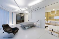 Open and Dynamic Interior in White by Ivan Yurima architects - #architecture, #home, #decor, #interior, #homedecor