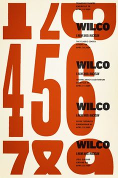 It's Nice That : Beautifully put together posters for gigs and the like designed by Alvin Diec #alvin #diec #poster #numbers #wilco #tour #typography