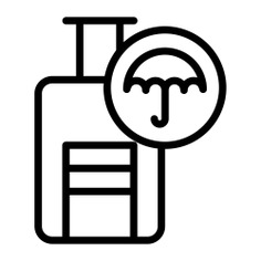 See more icon inspiration related to baggage insurance, travel insurance, insurance, luggage, umbrella, baggage, travelling, security, holidays, suitcase, shield and travel on Flaticon.