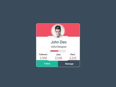 Mini Profile Dashboard PSD