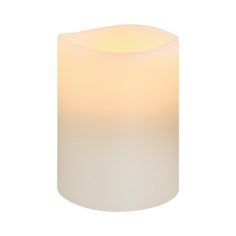 Nordic White Smooth Wax LED Flameless Candle, 8 x 10 cm