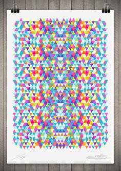Image of Tri Colour Series Number 5 111cm x 76cm #pattern #print #geometric #triangle #poster