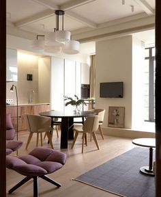 One Bedroom Apartment in Pastel Tones by Olga Akulova - dining area, dining table, dining, table, chairs, decor, #diningroom