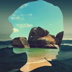 Daily Pictures: Silhouette Landscapes – "Young Boys" by Aritz Bermudez #landscape #rocks #photography #silhouette #contrast #face #beach #mountains