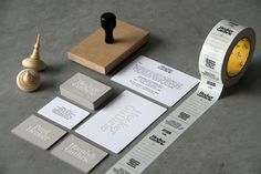 Hecker Guthrie Identity Branding #stamp #tape #rubber #print #namecards #stationery
