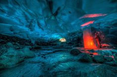 Stunning Alaskan Ice Cave -9 #formation #underground #geology #frozen #cave #landscape #photography #nature #ice #illumination #science