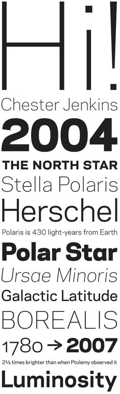 Galaxie Polaris by Chester Jenkins #font #constellation #serif #sans #type #typography