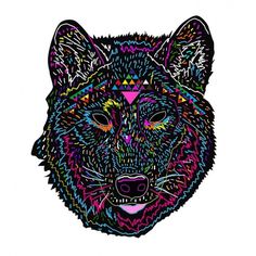 Psychedelic Work of Kris Tate | Abduzeedo | Graphic Design Inspiration and Photoshop Tutorials #colorful #psychadelic #wolf #dog