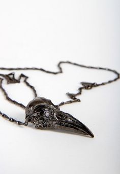 Roden Gray | Departments | Jewelery | Pamela Love Crow Skull Necklace Gunmetal #gunmetal #jewelry #necklace #crow