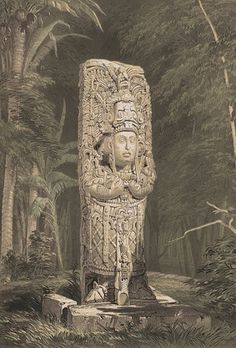File:Catherwood stela d.jpg - Wikipedia, the free encyclopedia #stone #rainforest #catherwood #lithograph #statue #frederick