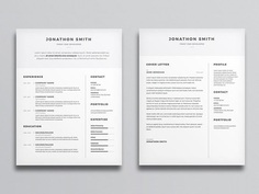 Free Clean CV and Cover Letter Template with Minimal Design