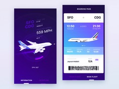 UI design exploration for Airbus iOS app by Gleb Kuznetsov