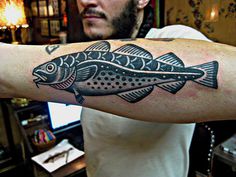 Tattoos by Mark Cross #fish #tattoo #mark cross