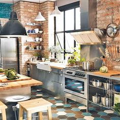 Den ofärdiga stilen stark – tegelvägg i köket nästa trend Sköna hem #interior #brick #design #decor #kitchen #wall #deco #decoration