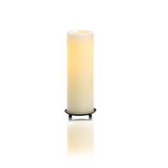 Champagne Round Wax LED Flameless Pillar Candle 25cm x 8cm