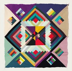 Hvass & Hannibal - Canon Blue #hvasshannibal #album #cover #textile #multicolor #squares #patterns #patchwork