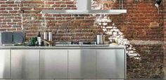 Den ofärdiga stilen stark – tegelvägg i köket nästa trend Sköna hem #brick #interior #decor #kitchen #wall #deco #decoration