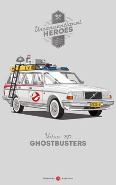 We came, we saw, we kicked its ass. #unconventionalheroes #movie #ghostbusters #240 #volvo #gerald #vintage #poster #bear #car