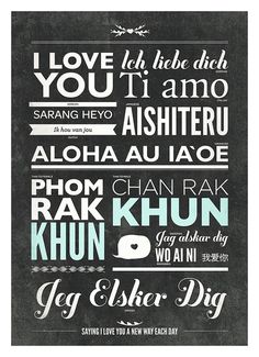 Different language of love typography poster by NeueGraphic #print #neuegraphic #poster #art #typography