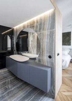 Haussmannian Parisian Apartment - Wood Ribbon by Toledano+Architects