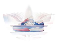 Adidas Originals Tech super - Spring 2013 #adidas #oconnell #originals #2013 #shoe #james #illustration #sneaker #gradient #footwear